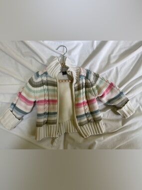 GAP Cream Zip Sweater Jacket for Fall